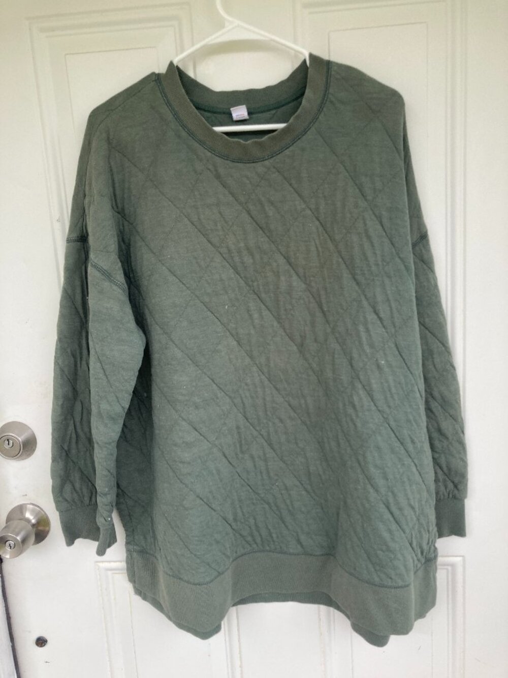 Quilted Green Pullover
